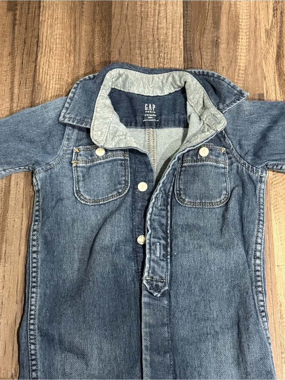 GAP Baby Denim Romper Jacket - Blue